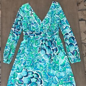 Lilly Pulitzer Teal Blue & Green Floral Dress